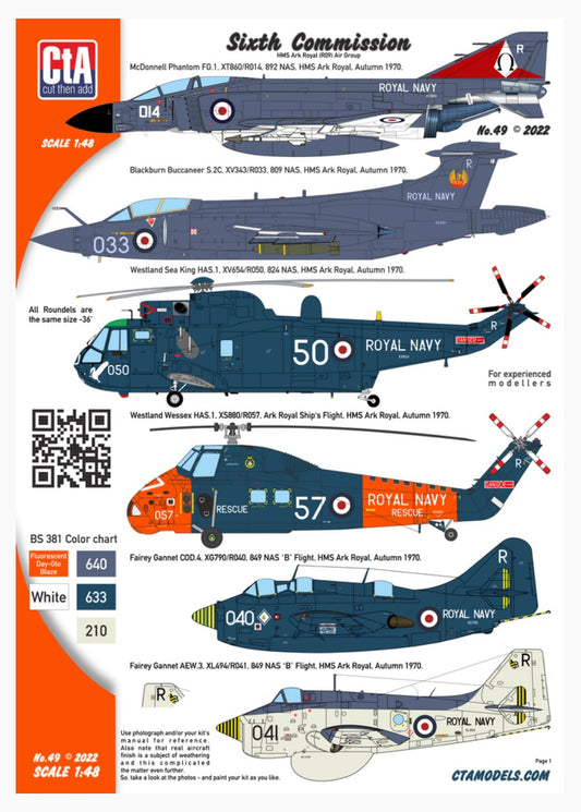 CtA Cut then Add CTA-049 1:48 'Sixth Comission' - HMS Ark Royal Air Group, Phantom, Buccaneer, Sea King, Wessex, Gannet