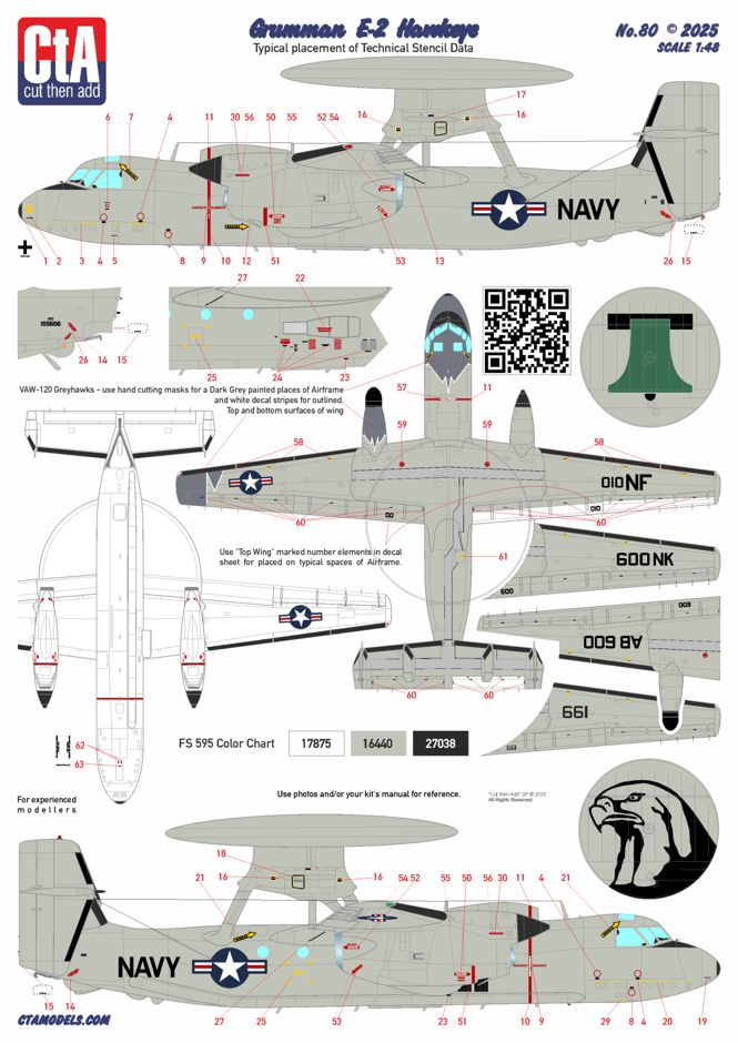 CtA Cut then Add 80 1:48 Grumman E-2 Hawkeye