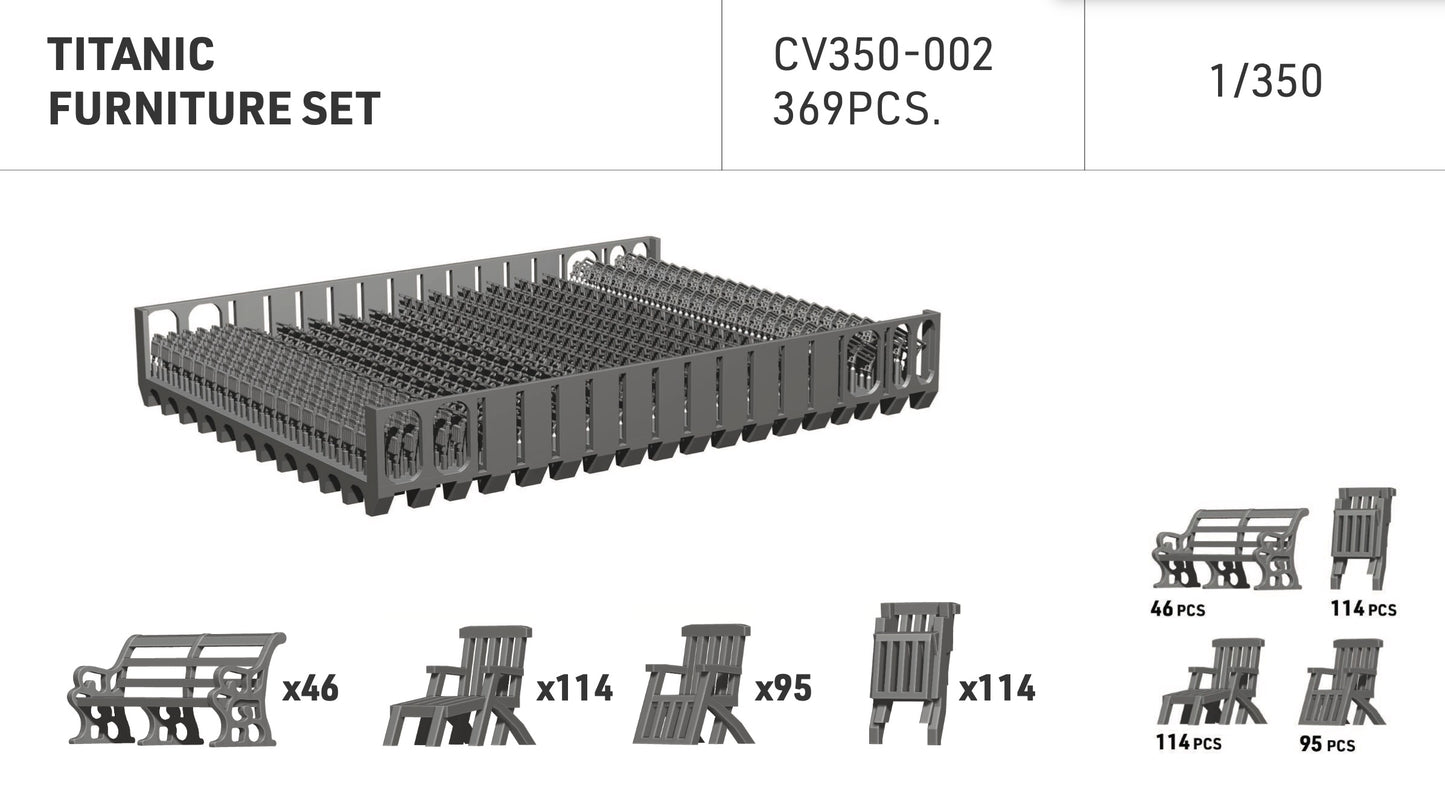 ION Model CV350-002 1:350 Titanic Furniture Set