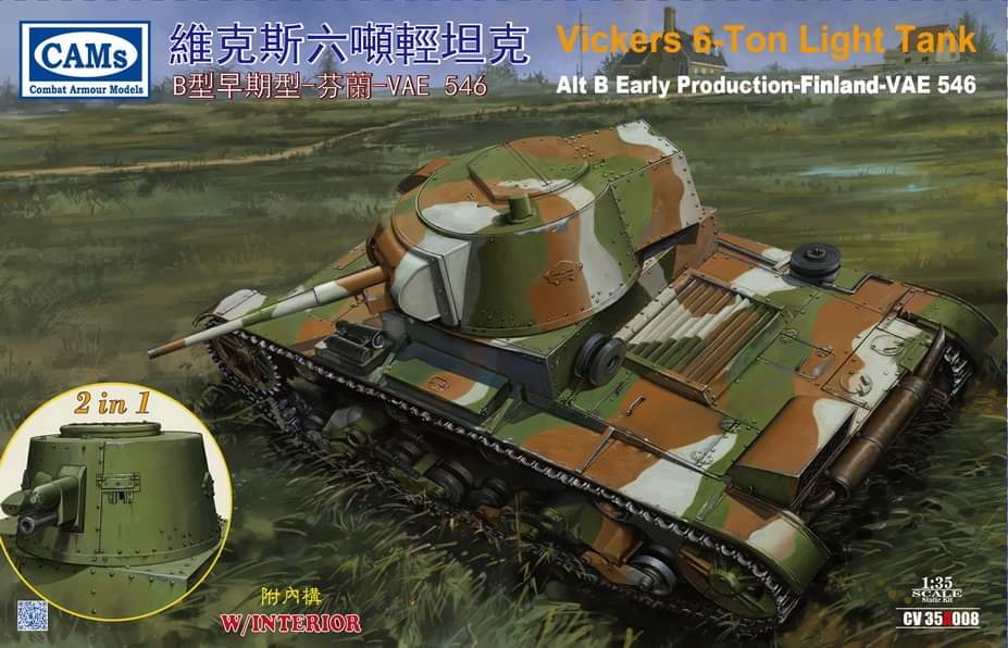 Riich Models CV35A008 1:35 Vickers 6-Ton light tank Alt B Early Production-Finland-VAE 546 (with interior) (2 in 1)