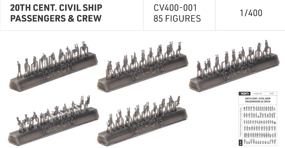ION Model CV400-001 1:400 20th Century Civilian Ships Passengers & Crew (85 figures)
