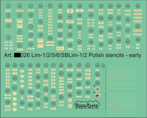 Model Maker Decals D32026 1:32 Mikoyan MiG-17F/MiG-15UTI/MiG-15/MiG-17PF/ LiM-1/LiM-2/LiM-5/LiM-6SB/Lim-1/2 Polish stencils early
