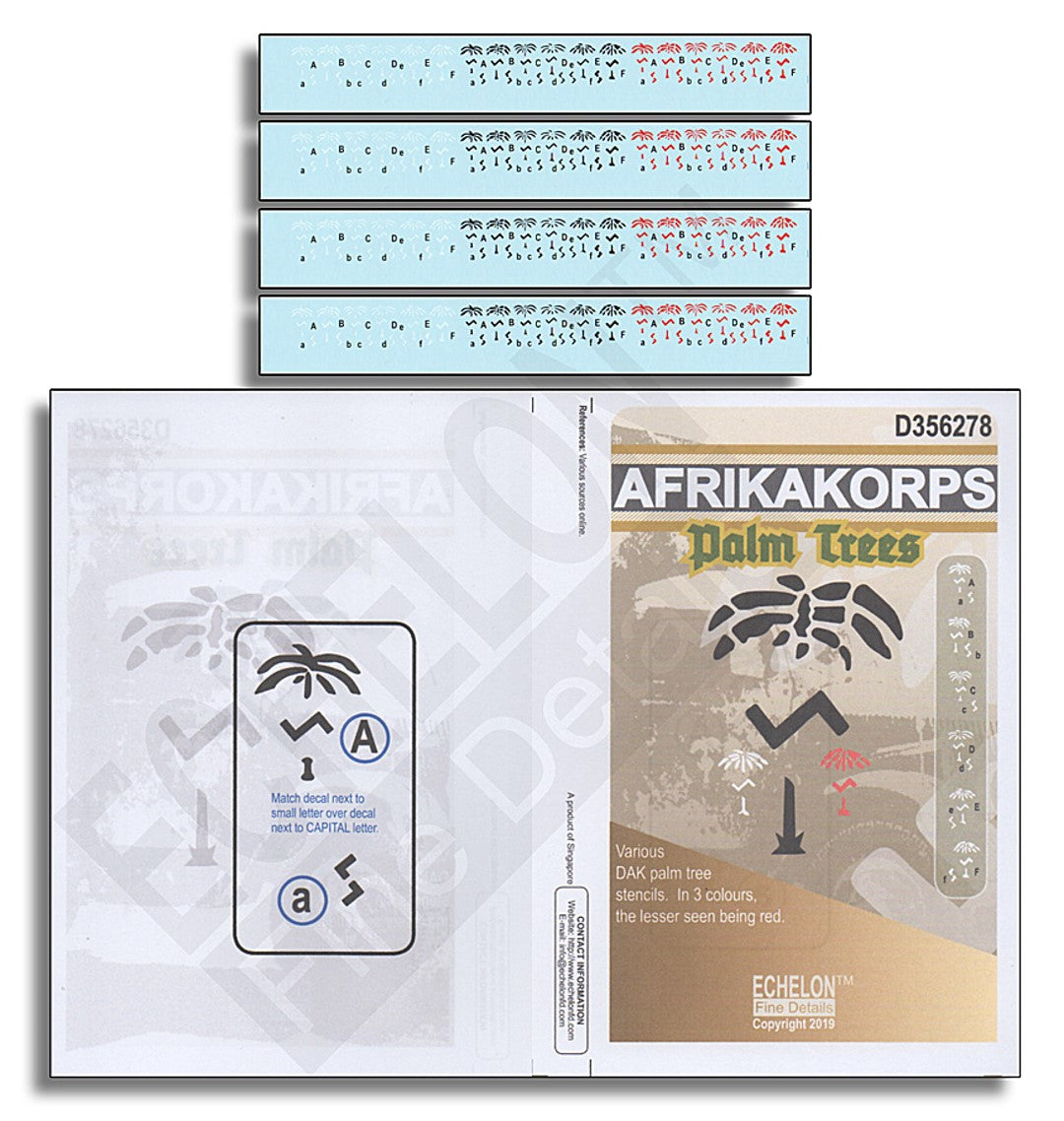 Echelon FD D356278 1:35 Afrika Korps Palm Trees in black, red and white