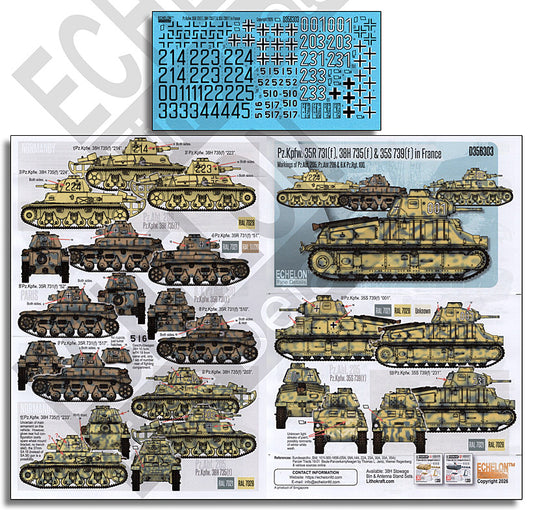 Echelon FD D356303 1:35 Pz.Kpfw. 35R 731(f), 38H 735(f) & 35S 739(f) in France