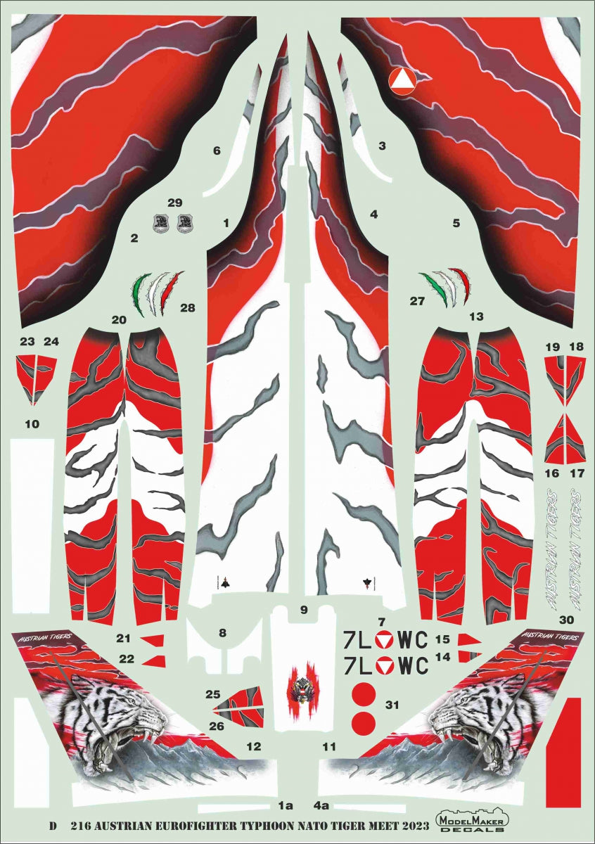 Model Maker Decals 48216 1:48 Austrian Eurofighter Typhoon NATO Tiger Meet 2023
