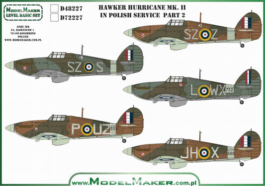 Model Maker Decals D48227 1:48 Hawker Hurricane Mk.II/IV in Polish service part 2