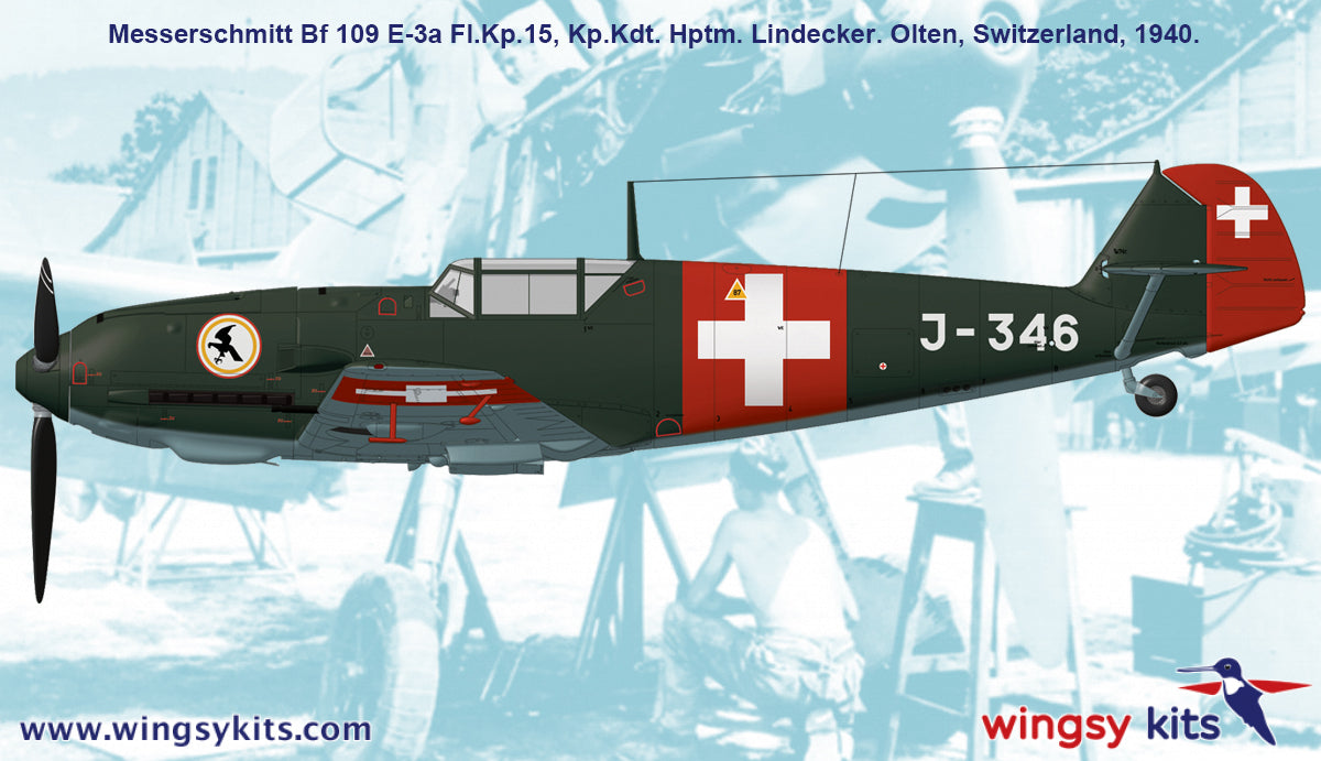 wingsy kits D5-12 1:48 Messerschmitt Bf-109E-3a Swiss Air Force Fighter