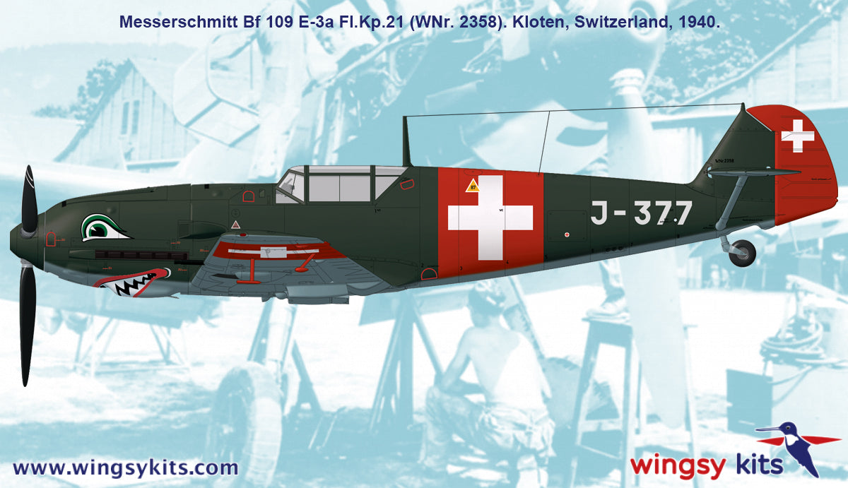 wingsy kits D5-12 1:48 Messerschmitt Bf-109E-3a Swiss Air Force Fighter