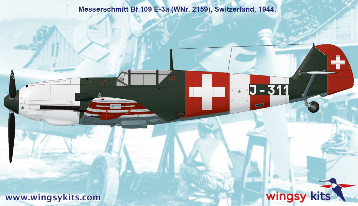 wingsy kits D5-12 1:48 Messerschmitt Bf-109E-3a Swiss Air Force Fighter