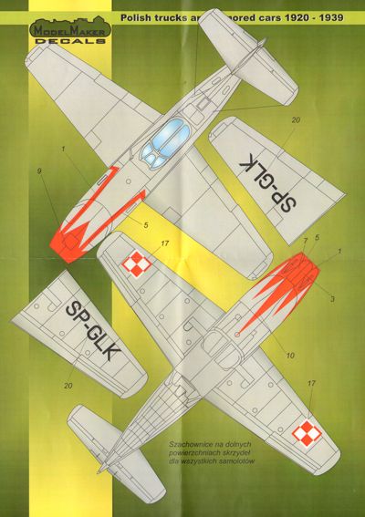 Model Maker Decals D72019 1:72 Yakovlev Yak-23 in Polish Service