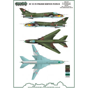 Model Maker Decals D72081 1:72 Sukhoi Su-22 in Polish srvice part II