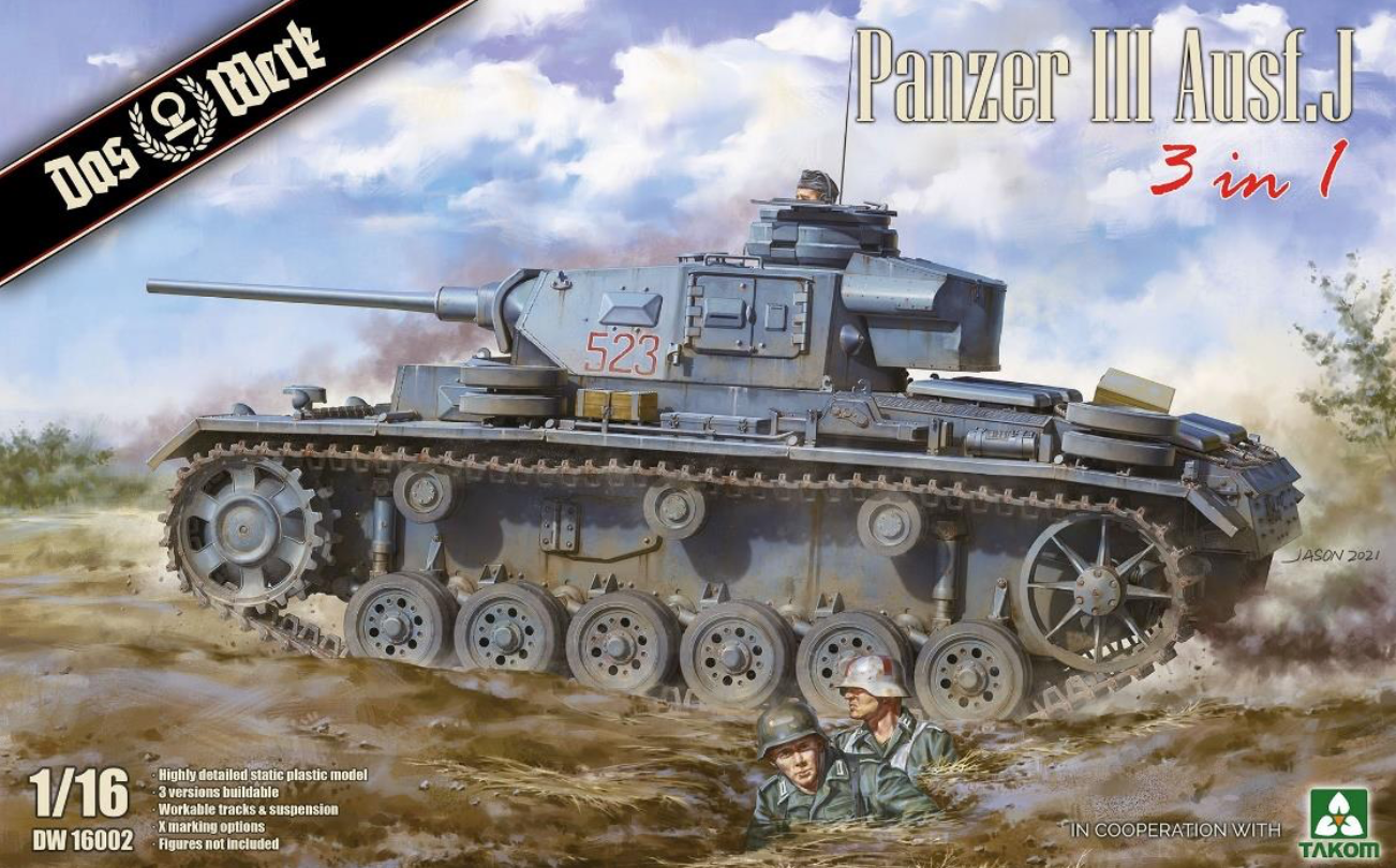 Das Werk DW16002 1:16 Pz.Kpfw.III Ausf.J (3 in 1)