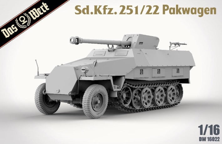 Das Werk DW16022 1:16 Sd.Kfz.251/22 Ausf.D 'Pakwagen' with 75 mm Pak gun.