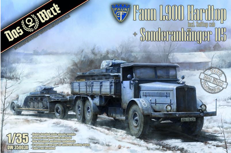 Das Werk DW35003X 1:35 Faun L900 Hardtop incl. Softtop Cab + Sonderanhanger 115 (No Tank)