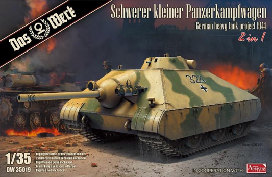 Das Werk DW35019 1:35 Schwerer kleiner Panzerkampfwagen German Heavy Tank Project 1944 (2 in 1)