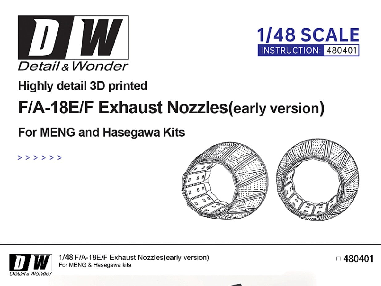 Detail & Wonder 480401 1:48 Boeing F/A-18E/F Hornet Exhaust Nozzles (Early Version)