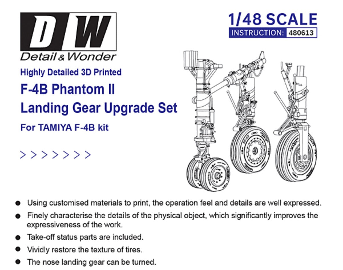 Detail & Wonder 480613 1:48 McDonnell F-4B Phantom II Landing Gear Upgrade Set