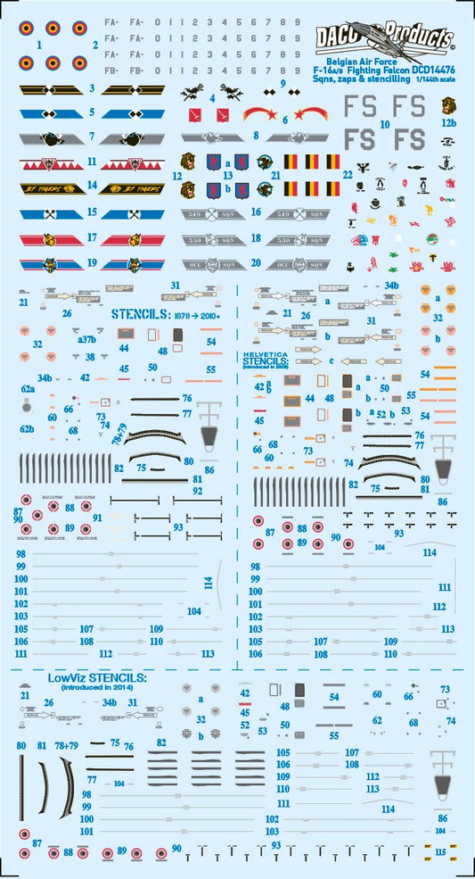 Daco Products DCD14476 1:144 Belgian Air Force F-16A/B MLU Fighting Falcon