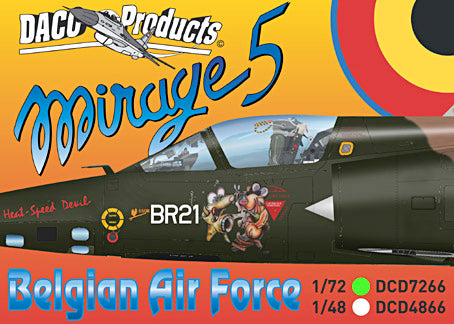 Daco Products DCD4866 1:48 Belgian Air Force Dassault-Mirage 5 Stencilling & Zappings