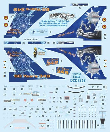 Daco Products DCD4869 1:48 General-Dynamics F-16A MLU Fighting Falcon 349 Sqn Belgian Air Force