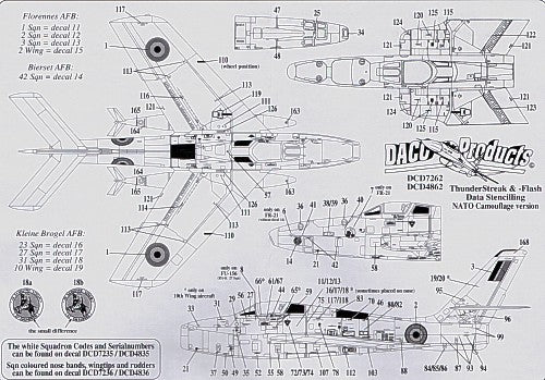 Daco Products DCD7262 1:72 Republic F-84F Thunderstreak and Republic RF-84F Thunderflash
