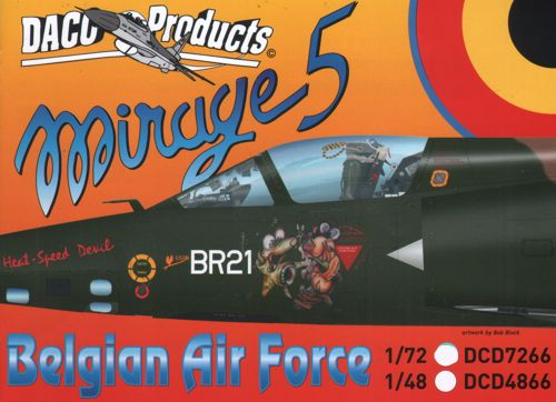 Daco Products DCD7266 1:72 Belgian Air Force Dassault-Mirage 5 Stencilling & Zappings