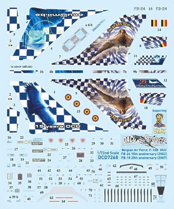 Daco Products DCD7268 1:72 Lockheed-Martin F-16 MLU Fighting Falcon OCU Sqn Belgian Air Force