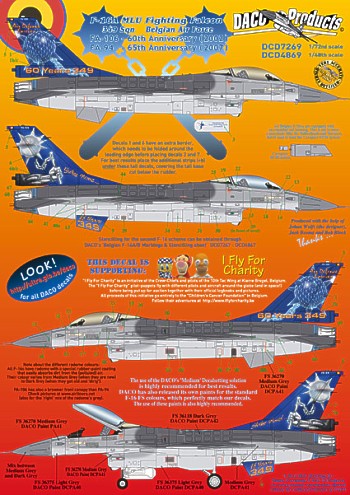 Daco Products DCD7269 1:72 General-Dynamics F-16A MLU Fighting Falcon 349 Sqn Belgian Air Force