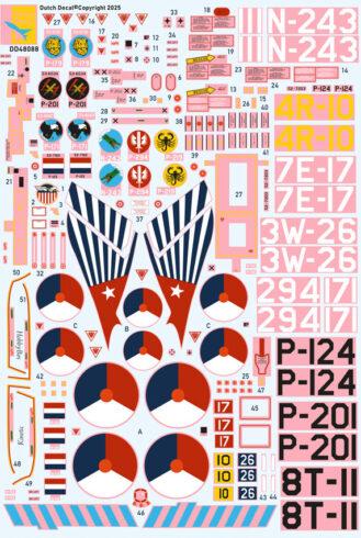 Dutch Decal 48088 1:48 Fokker-built F Mk.4/Mk.6 Hawker Hunter and F-84F Thunderstreak KLu Royal Netherlands Air Force