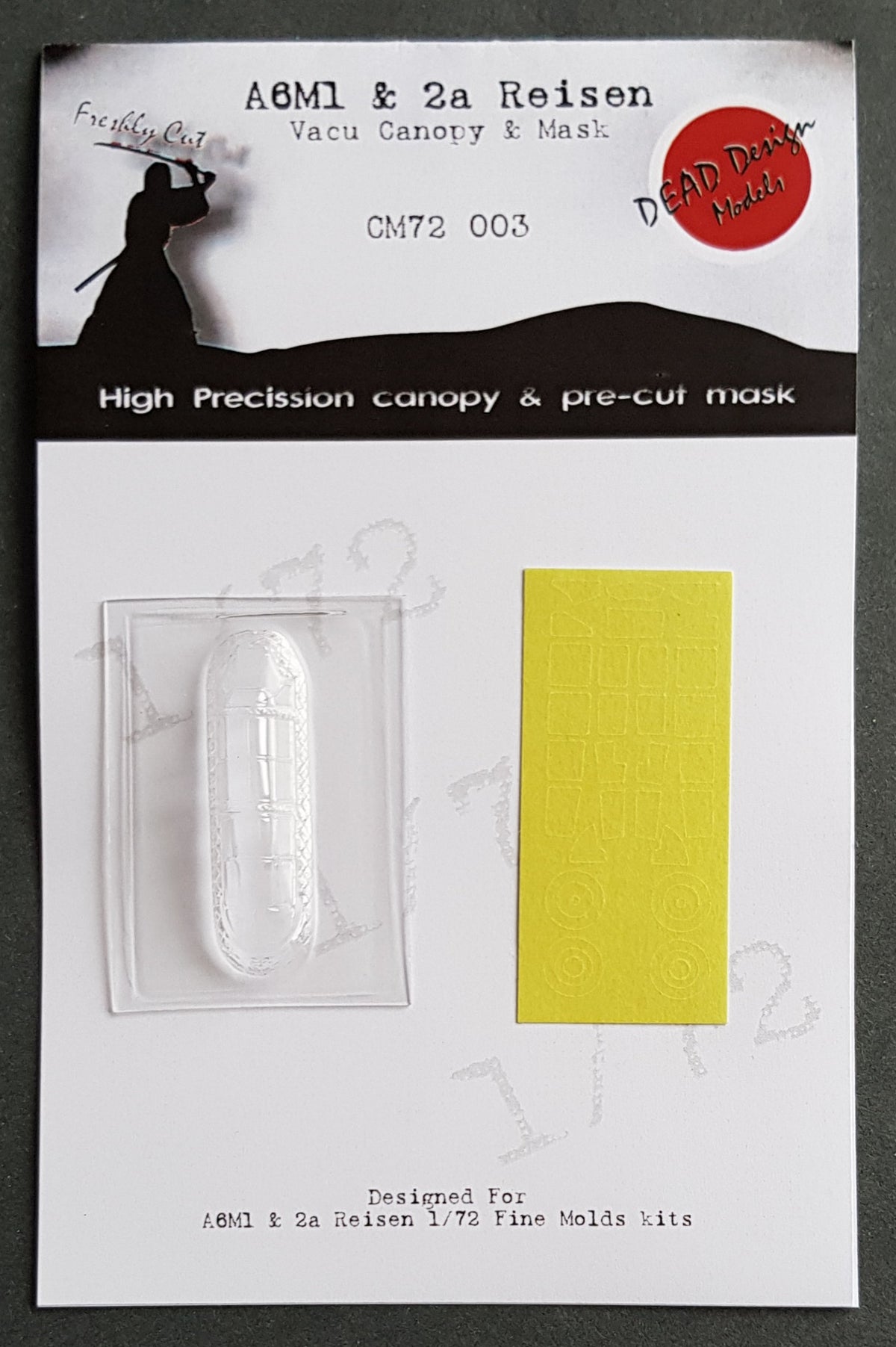Dead Design Models CM72003 1:72 Mitsubishi A6M1/A6M2a Vacform Canopy & Mask (designed to be used with Fine Mould kits)