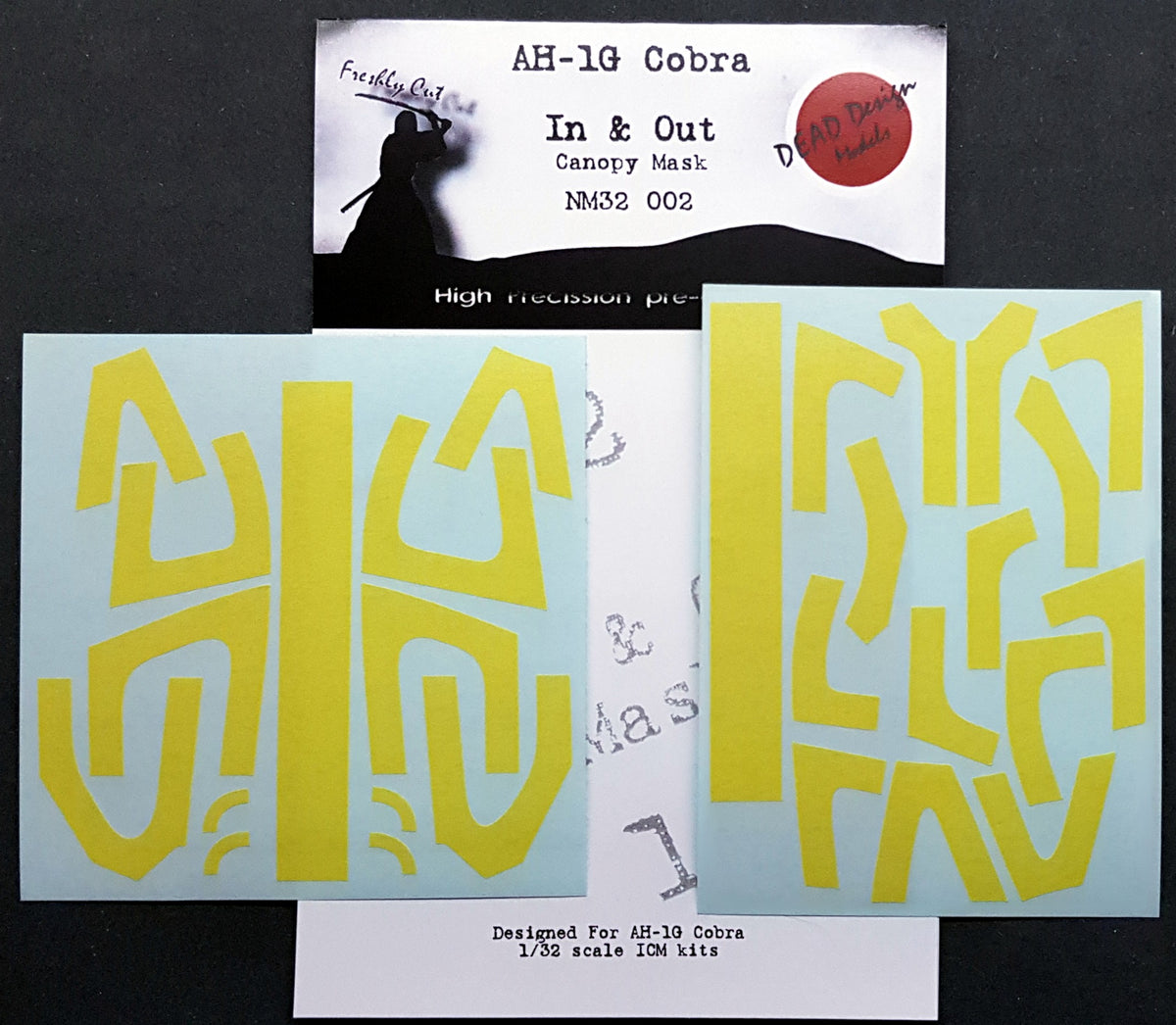 Dead Design Models NM32002 1:32 Bell AH-1G Cobra interior and exterior canopy frame paint mask