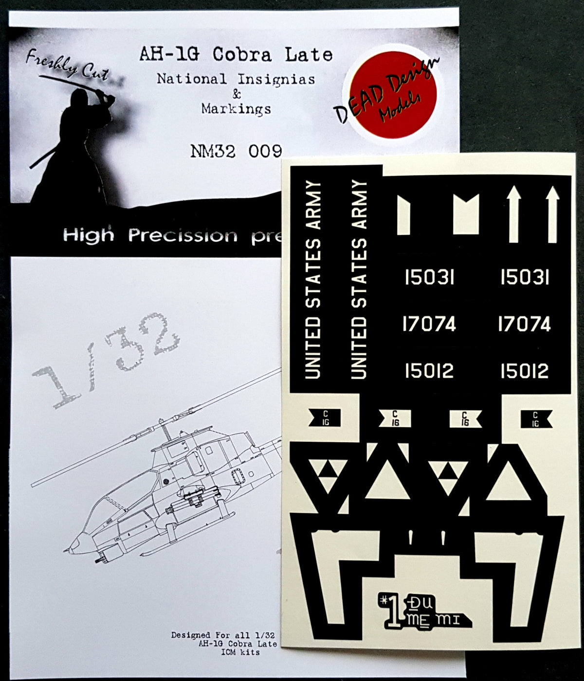 Dead Design Models NM32009 1:32 Bell AH-1G Cobra Late National Insignia paint masks