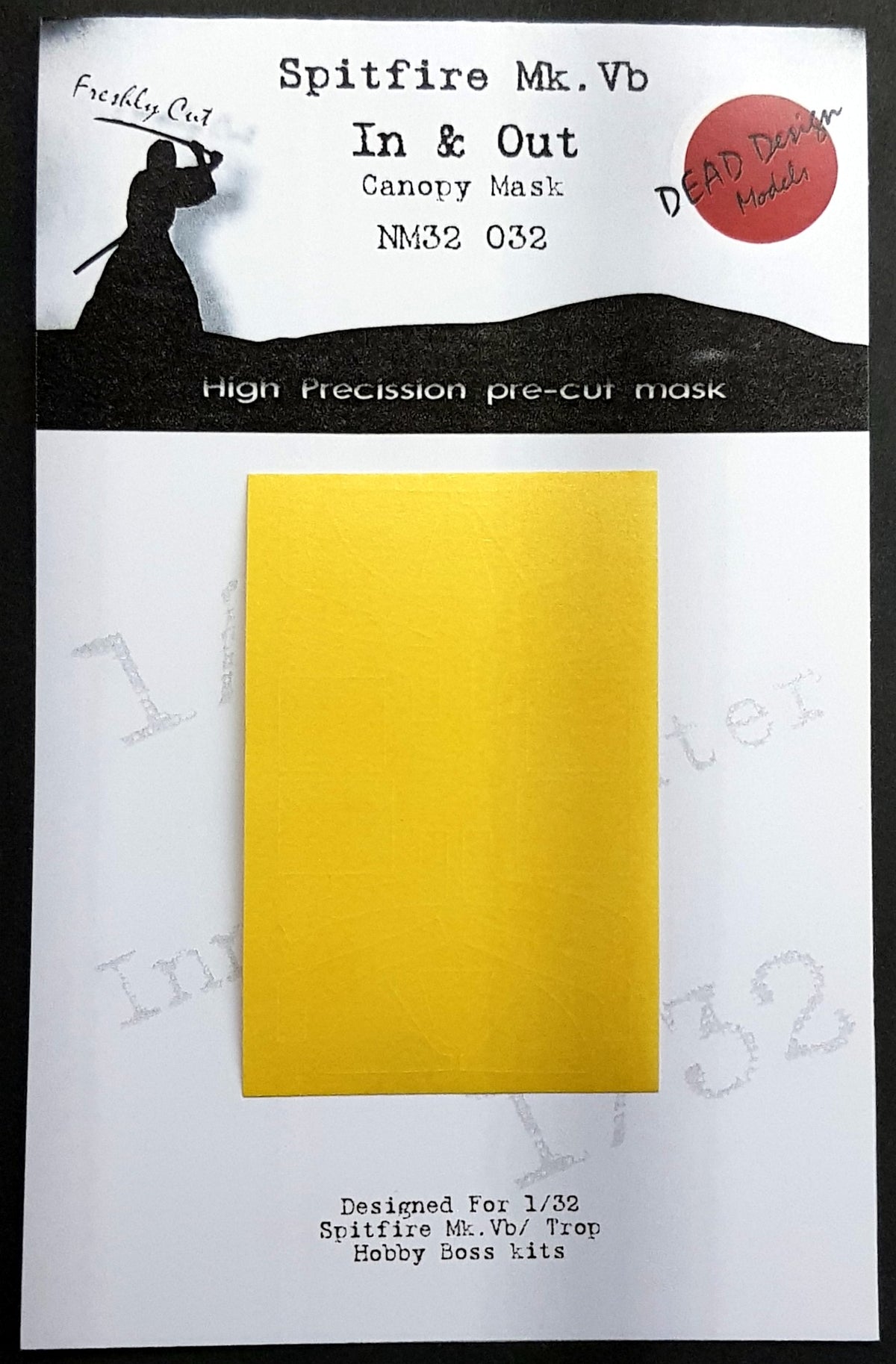 Dead Design Models NM32032 1:32 Supermarine Spitfire Mk.V interior and exterior canopy frame paint mask