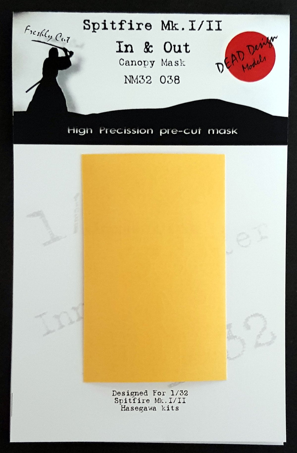 Dead Design Models NM32038 1:32 Supermarine Spitfire Mk.I/Mk.II inside and outside canopy frame paint mask