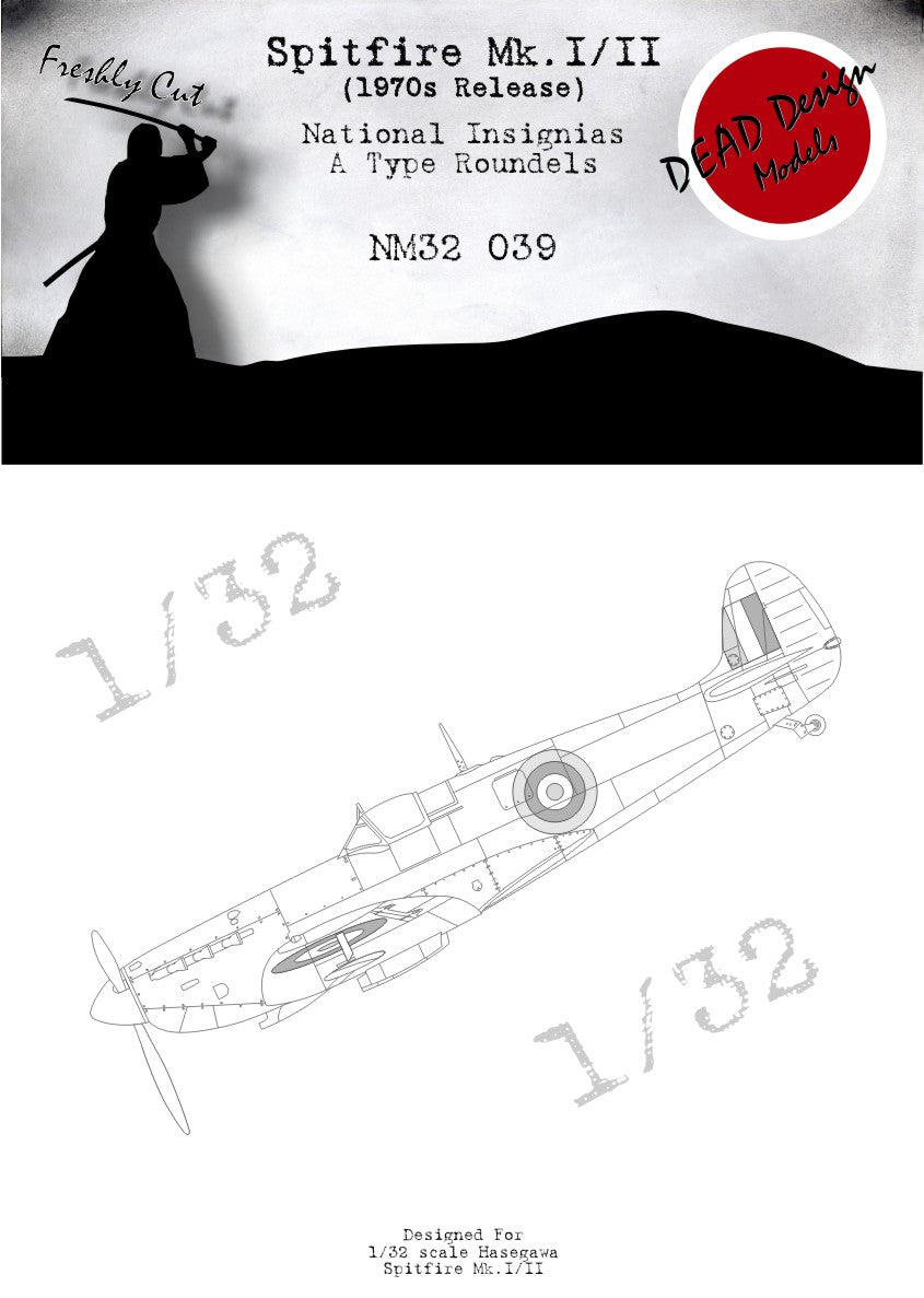 Dead Design Models NM32039 1:32 Supermarine Spitfire Mk.I/mk.II National Insignia 'A Type'