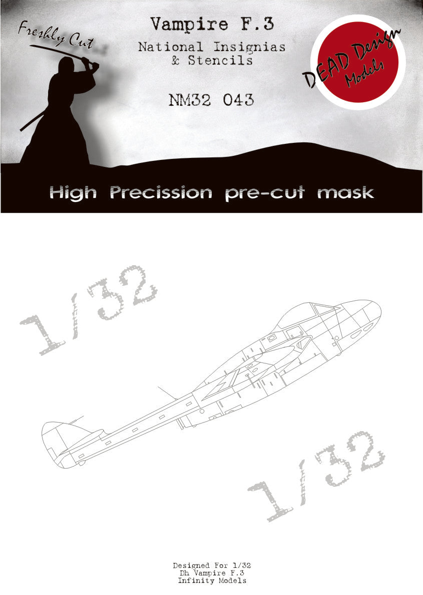 Dead Design Models NM32043 1:32 de Havilland Vampire F.3 National Insignia