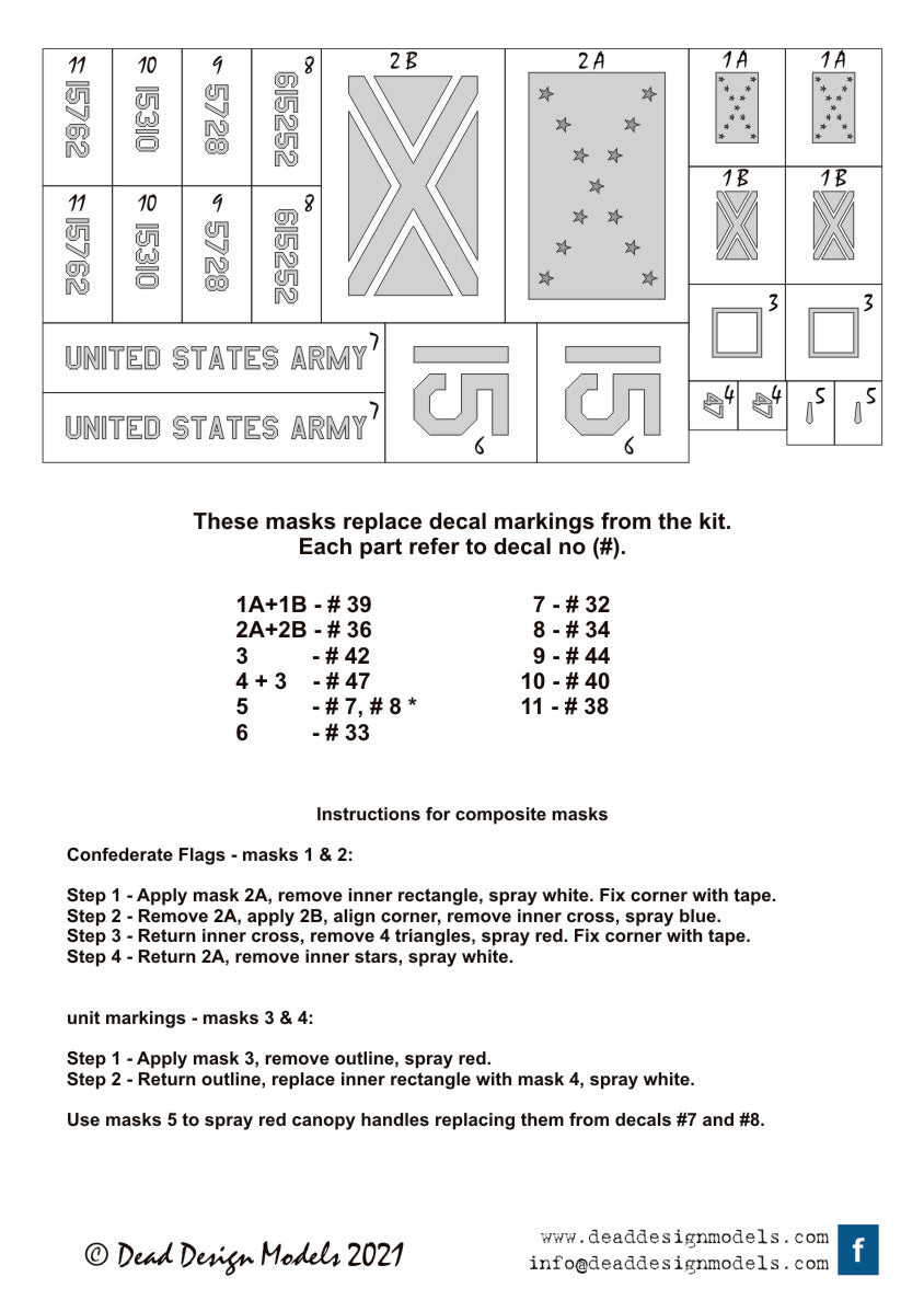 Dead Design Models NM32050 1:32 Bell AH-1G Cobra national insignia paint masks
