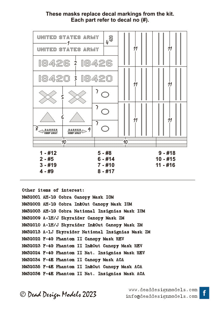 Dead Design Models NM32052 1:35 Sikorsky CH-54A 'Tarhe' National Insignia Markings