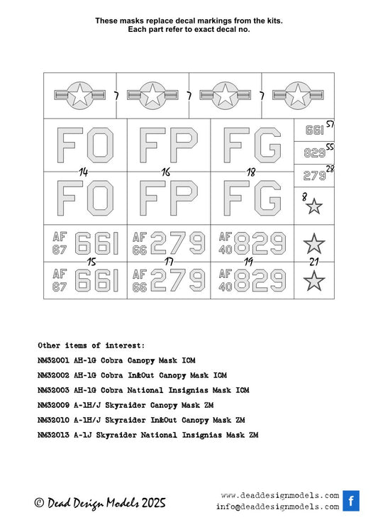Dead Design Models NM32076 1:32 McDonnell F-4C/D Phantom II National Insignias