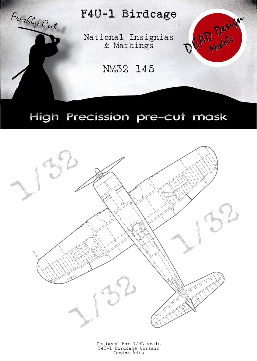 Dead Design Models NM32145 1:32 Vought F4U-1d Birdcage National Insignias