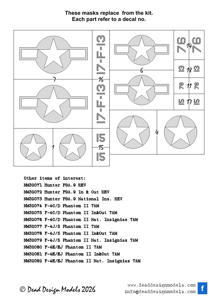 Dead Design Models NM32145 1:32 Vought F4U-1d Birdcage National Insignias