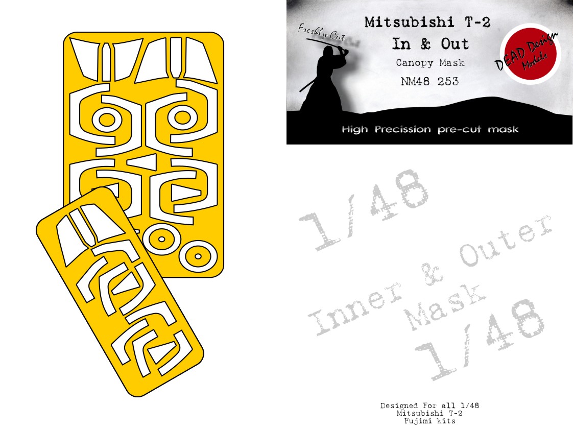 Dead Design Models NM48253 1:48 Mitsubishi T-2 canopy frame paint mask