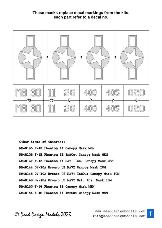 Dead Design Models DDMNM48276 1:48 PBJ-1D (B-25 Mitchell) USMC National Insignias
