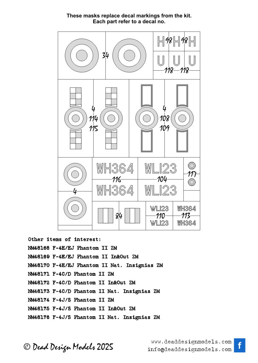 Dead Design Models NM48335 1:48 Gloster Meteor F.8 National Insignias