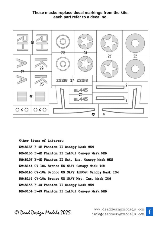 Dead Design Models NM48353 1:48 Douglas DB-7 Boston National Insignia paint masks