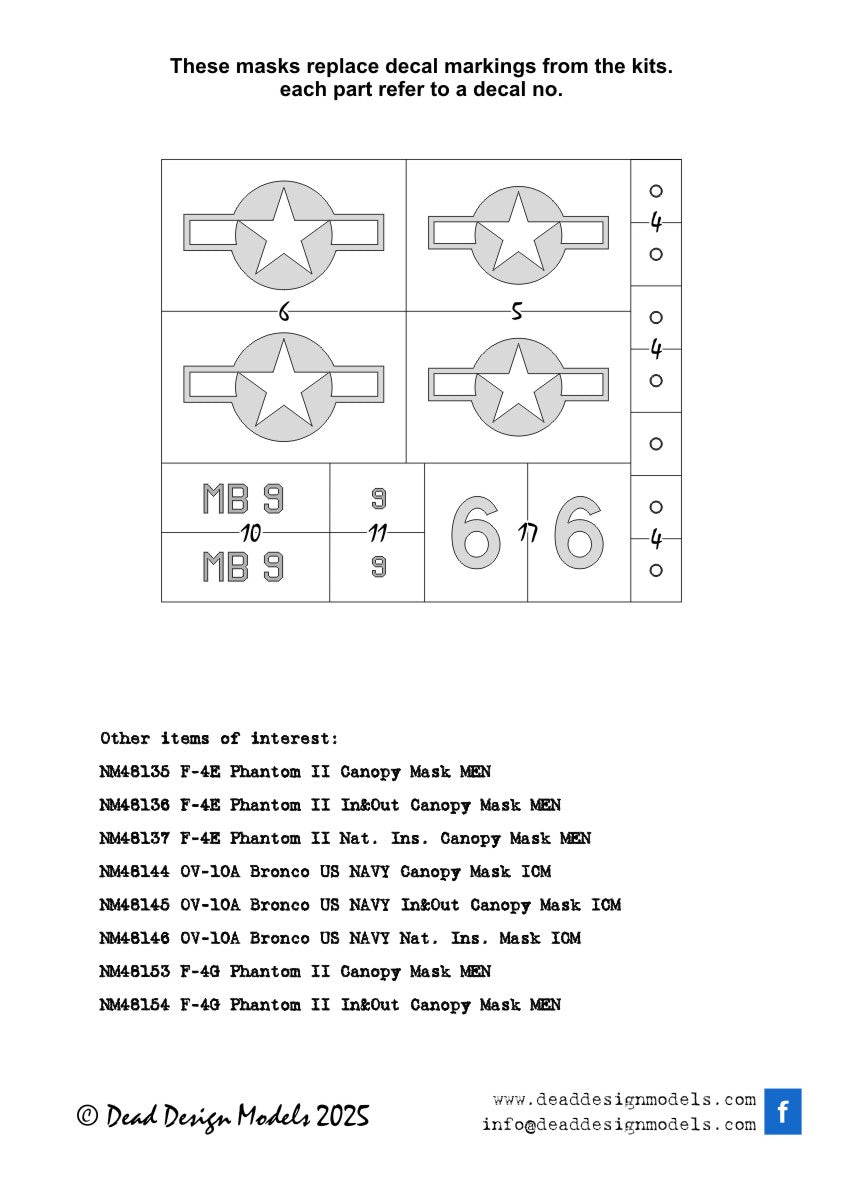 Dead Design Models NM48365 1:48 PBJ-1J Mitchelll National Insignia paint masks
