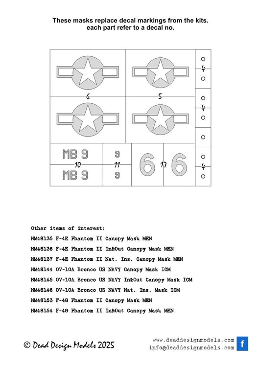Dead Design Models NM48365 1:48 PBJ-1J Mitchelll National Insignia paint masks
