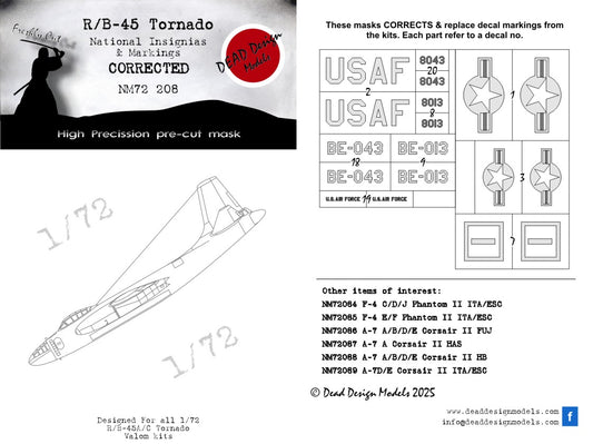 Dead Design Models NM72208 1:72 Lockheed RB-45/B-45 Tornado National Insignia