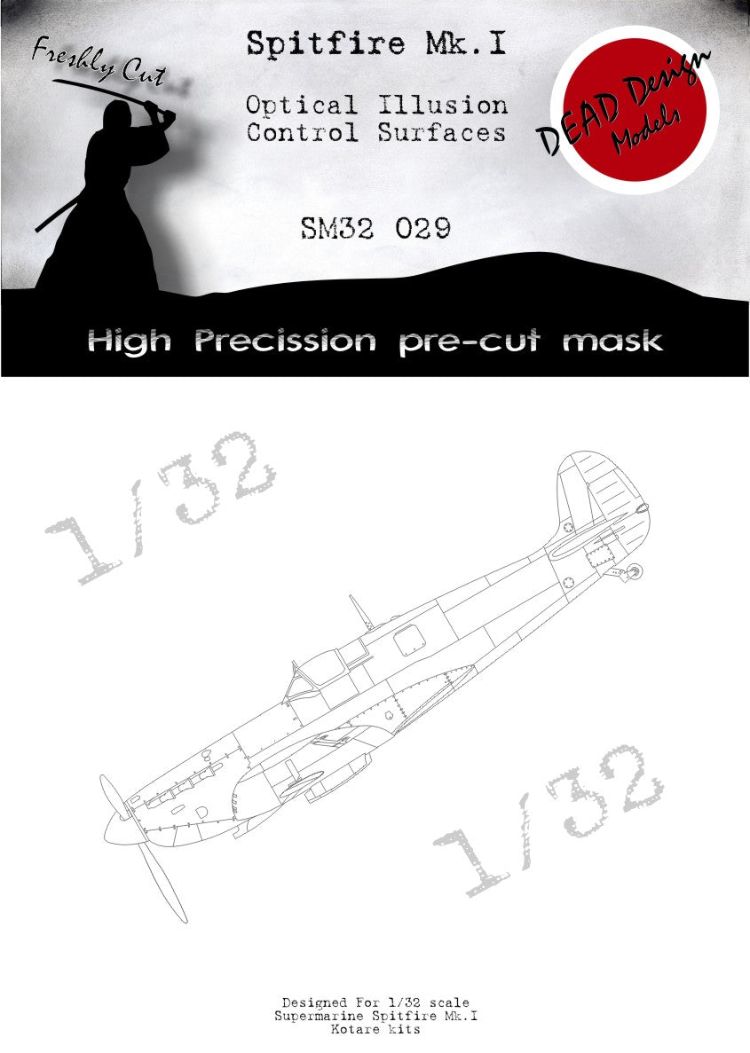 Dead Design Models SM32029 1:32 Supermarine Spitfire Mk.I 3D effect/optical illusion paint mask