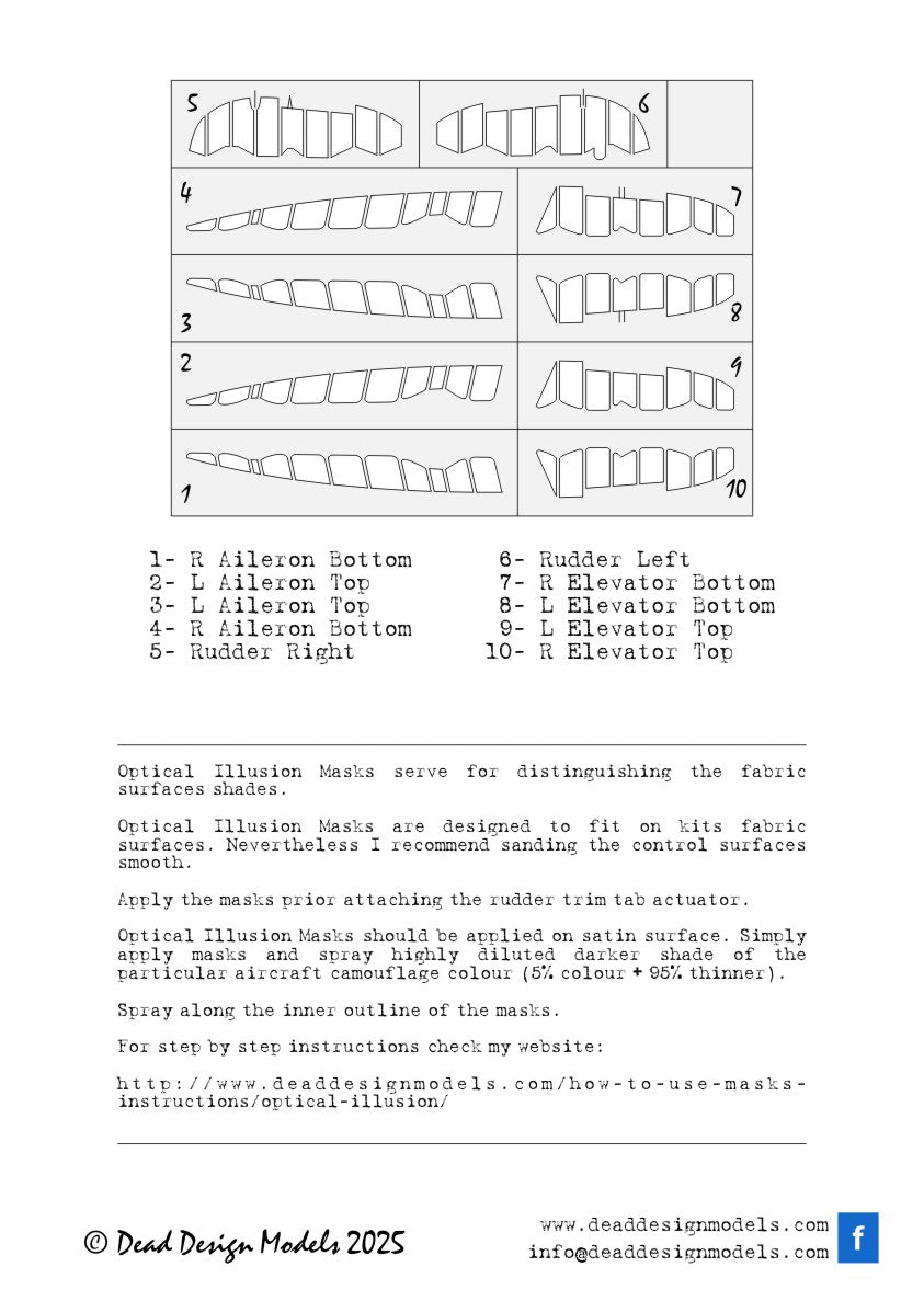 Dead Design Models SM32029 1:32 Supermarine Spitfire Mk.I 3D effect/optical illusion paint mask